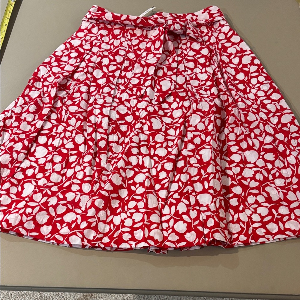 Talbots Red and White A-Line Skirt NWT Size 6 P